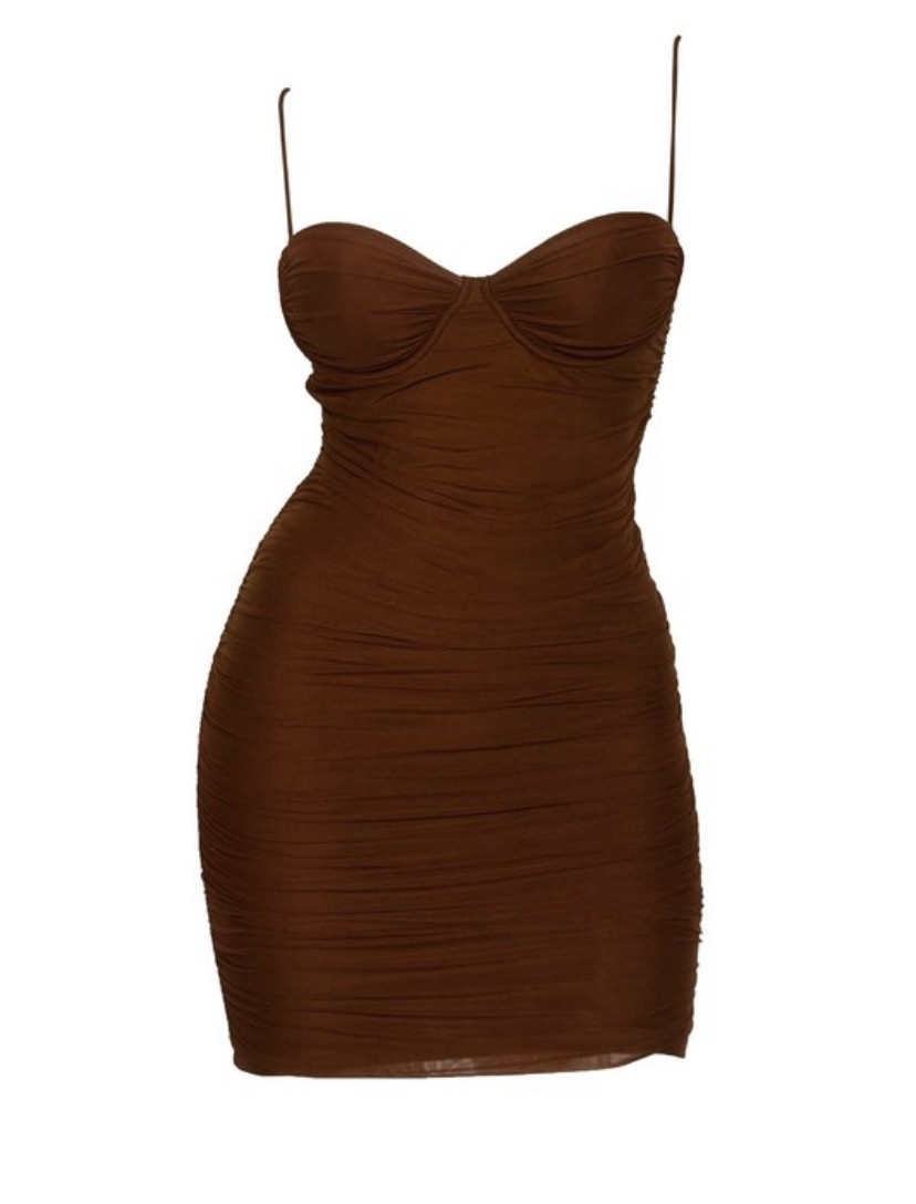 SHELBY DRESS (BROWN)